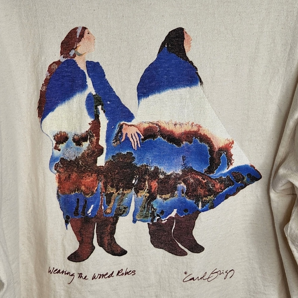 Vintage Native Art Shirt Mens XL Wearing the World Robes Carol Grigg Long Sleeve - Picture 2 of 12